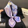 Print Satin Silk Square Scarf Hijab Women Bandana 90CM Headscarves Neckerchief Ladies Muffler Shawl Wrap Foulard Headband