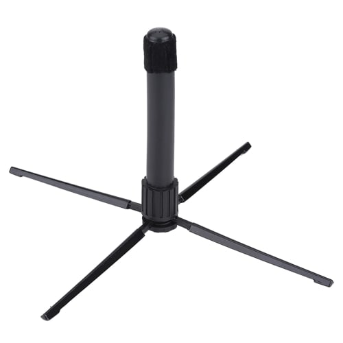 Foldable, Portable, Lightweight, Metal and Plastic Stand for Piccolo, Flute, Clarinet, and Oboe Instruments. Features Four Legs, Holder, and Storage.