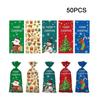50/100pcs DIY Xmas Biscuit Bag Self Adhesive Sugar Cookies Bag New Christmas Candy Bag  Christmas