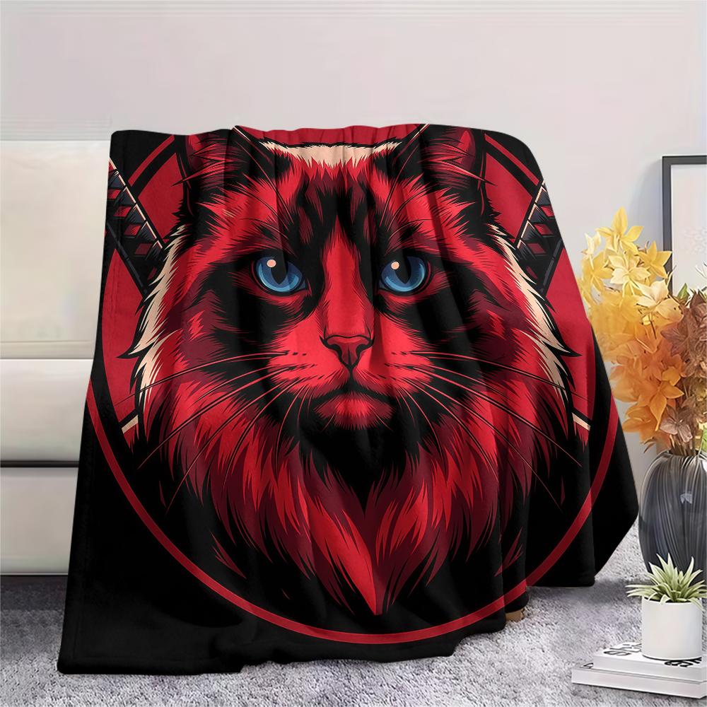 Samurai Muppet Cat Toucan Dog Print Flannel Blanket,High quality Comfortable for All Seasons,Home Decor,Warmth and Comfort,Perfect for Christmas Gifts