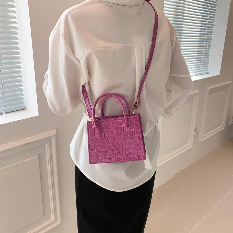 Elegant Street Style Small Square Handbag With Zipper Closure For Everyday Use