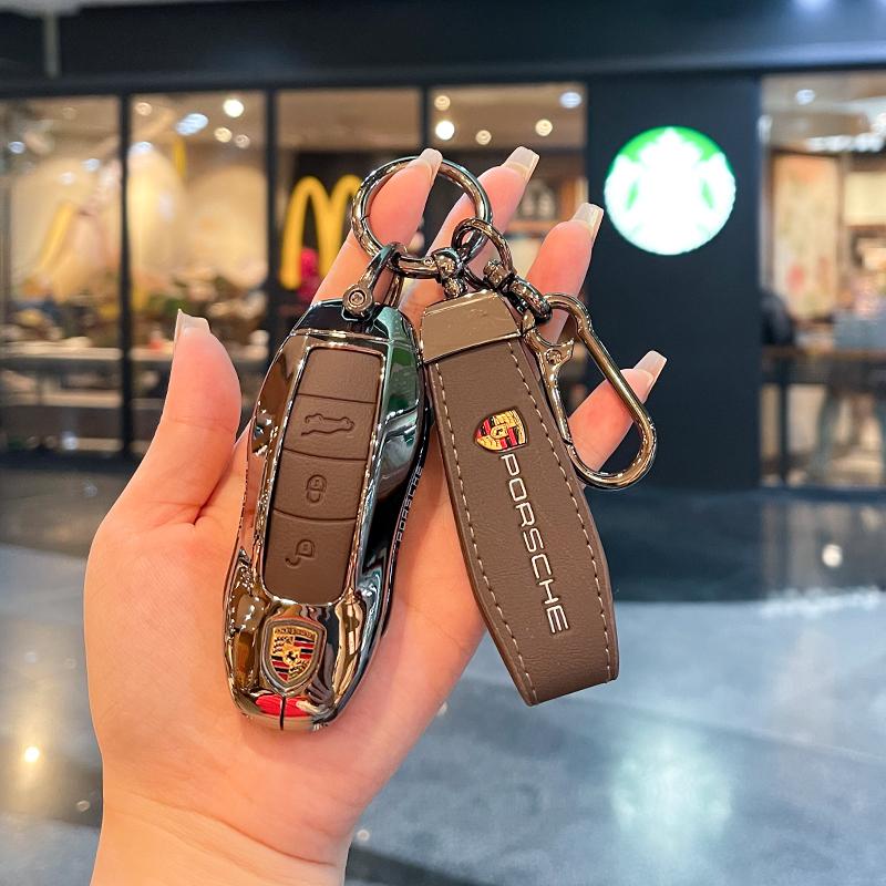 Zinc Alloy Car 3/4 Buttons Case Key Cover Protection Shell For Porsche Cayenne Panamera Macan Cayman 911 718 918 958 Accessories