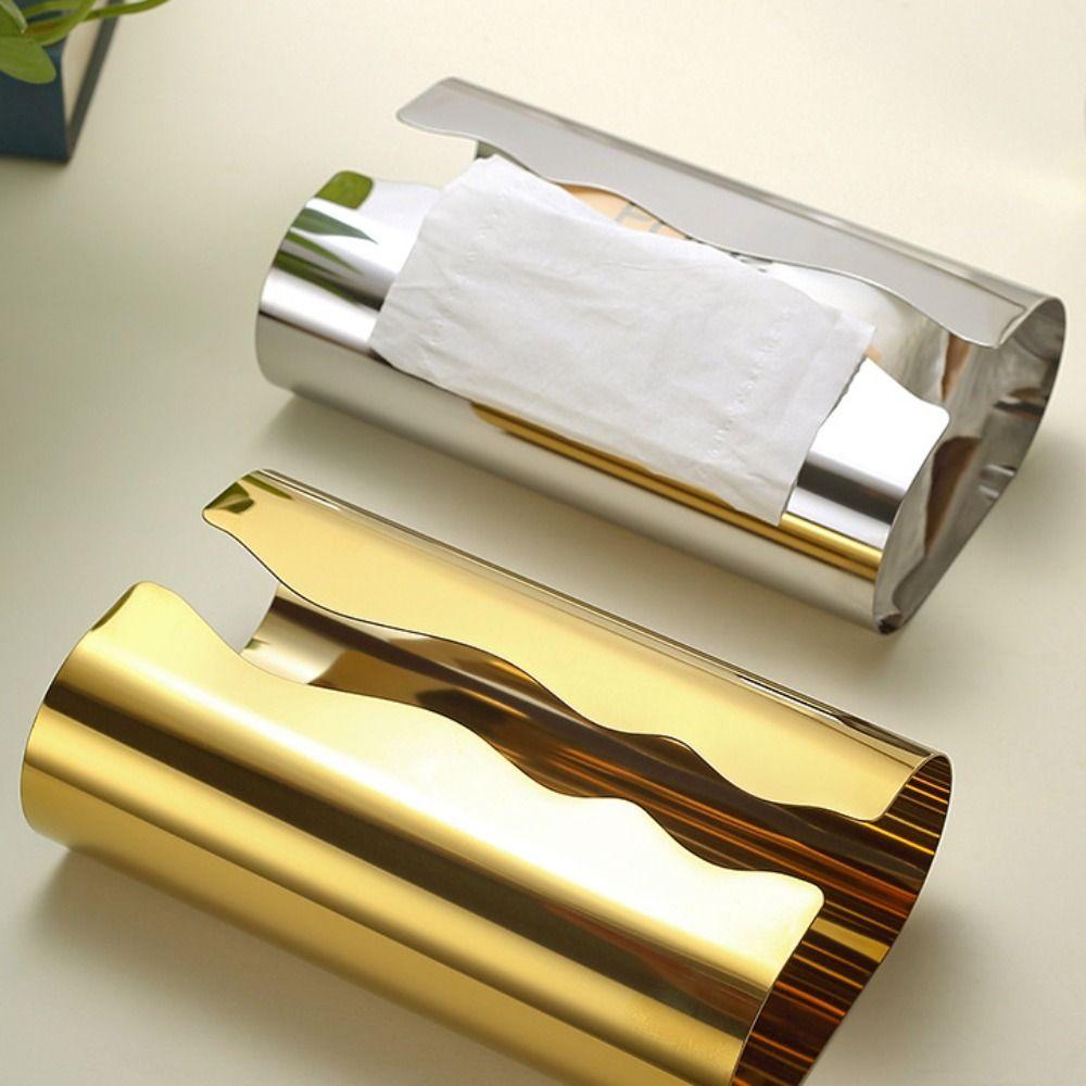 Nordic Style Stainless Steel Tissue Box Waterproof Elegant Paper Towel Case Multi-functional Minimalist Table Paper Container