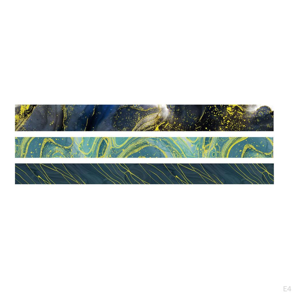 3 рулона ленты Washi, 5 м, длинная золотая фольга, тонкие декоративные наклейки, маскирующие ленты для планировщика