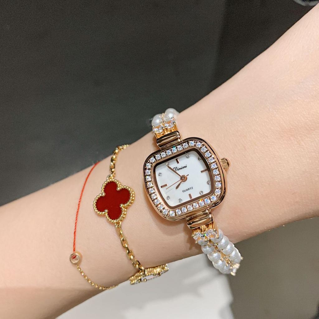 Модные сверкающие квадратные кварцевые часы с бриллиантами, элегантные женские повседневные часы с браслетом