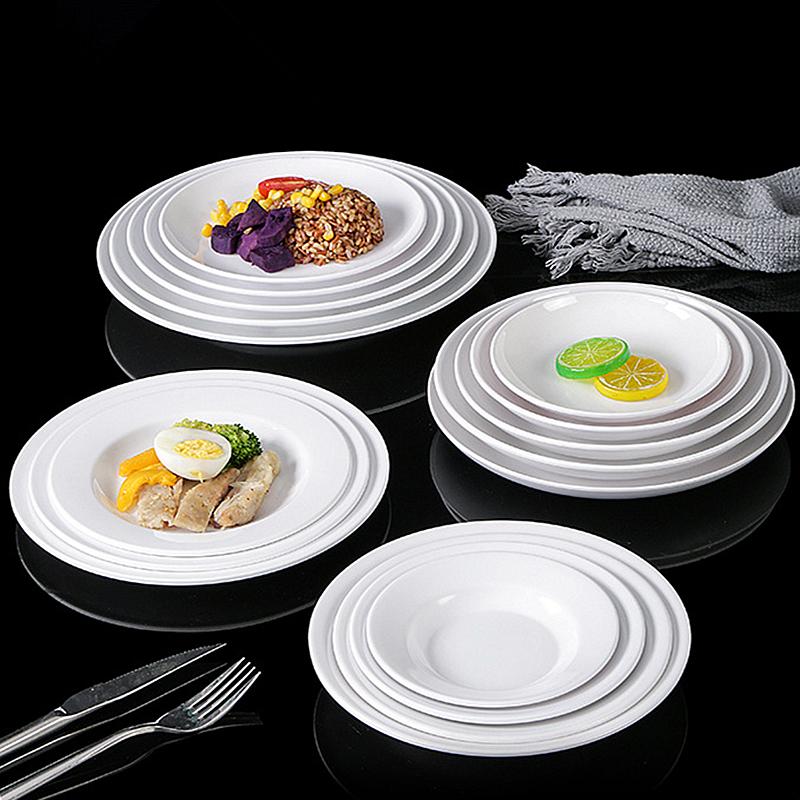 Несколько размеров Основная обеденная тарелка Экологичная Имитация фарфора Пикник Фрукты Закуски Десертные тарелки Тарелки для костей Кухонная посуда