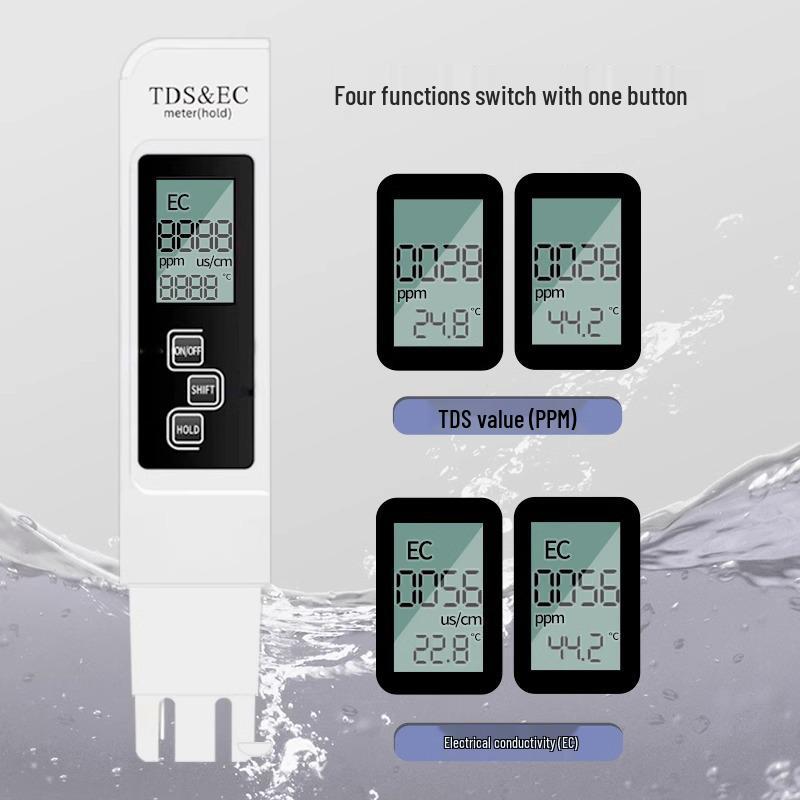 Astey 3-в-1 Высокоточный TDS Тестер качества воды для бытовой питьевой воды