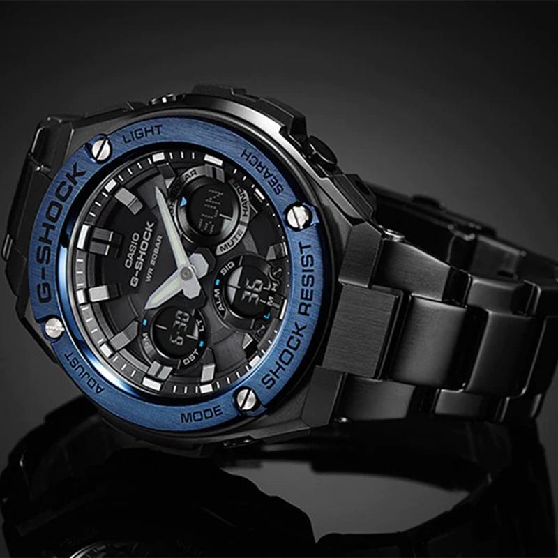 Casio CASIOG-STEEL Серия-S Дисковый Двойной Дисплей Новая Многослойная Защитная Структура Двойная Светодиодная Подсветка Солнечная Энергия Спортивные Водонепроницаемые и GST-S110BD-1A2