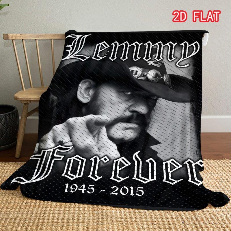 Lemmy Forever 1945-2015 Rock Star Portrait Black White Vintage Print Soft Flannel Throw Blanket Lightweight Warm Sofa Couch Bed Home Decor Cover