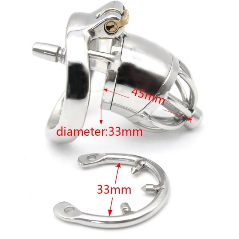 Stainless Steel Male Chastity Cock Cage Urethral Lock Penis Ring Dick Bondage Belt Sounds Catheter Erotic Sex Toys for Men 18+