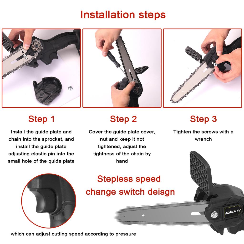 Kkmoon 6-дюймовые портативные мини-электрические обрезные пилы с плавной регулировкой скорости, 21 В (два аккумулятора)