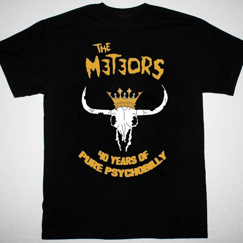 40 years anniversary The Meteors band T-shirt black Tee S to