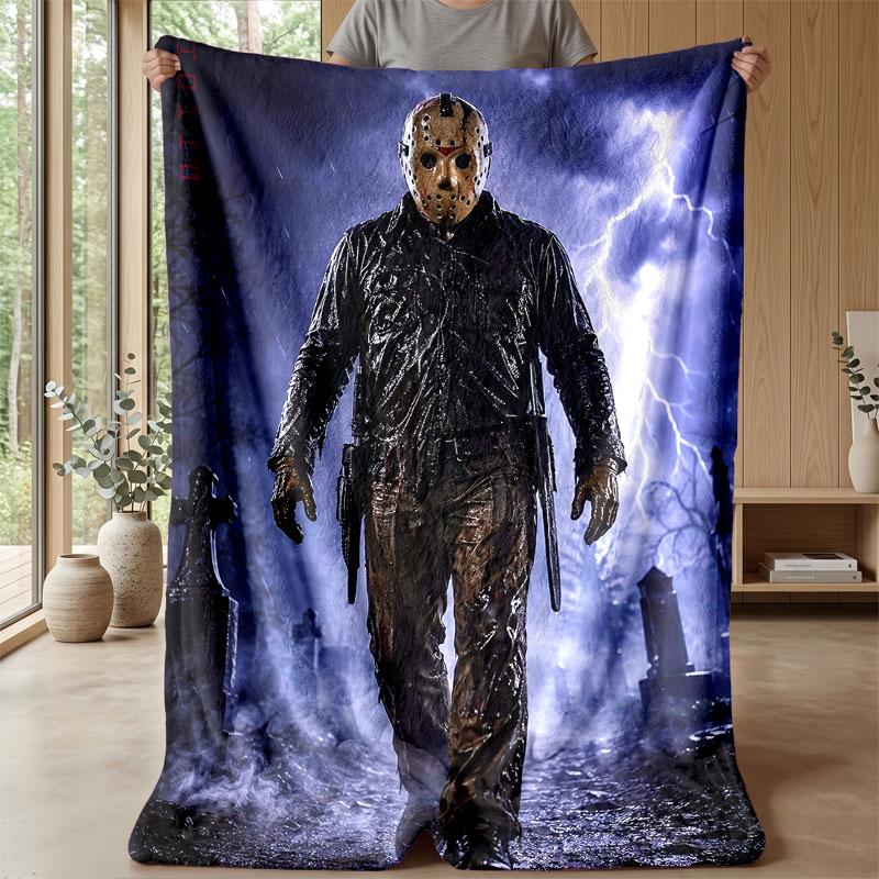 Soft Flannel Blanket Lightweight Cozy Bedroom Living Room CoverFriday the 13th Jason Voorhees
