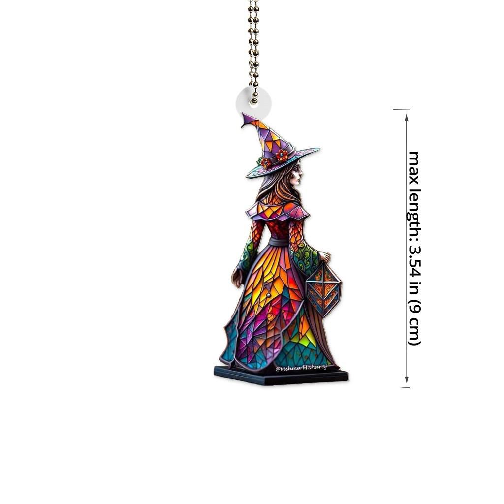 1Pc Halloween Witch Pendant For Car Decor Hangable Acrylic Pendant Car Decorative Witch Charm For Rearview Mirror Door Window Wholesale