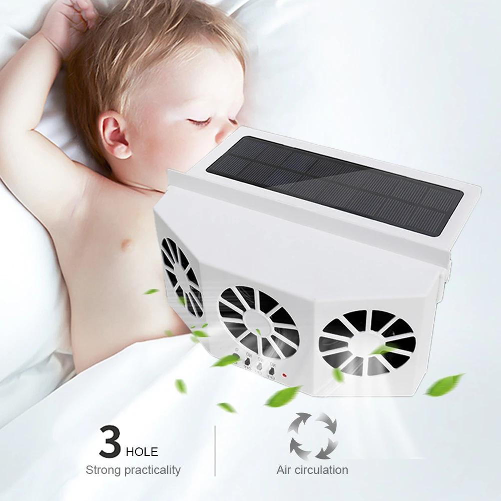 Air Circulation Fan Solar Charging Portable Deodorization Ventilator 2.4V Auto Ventilation Fan Multi-angle Adjustable Auto Parts