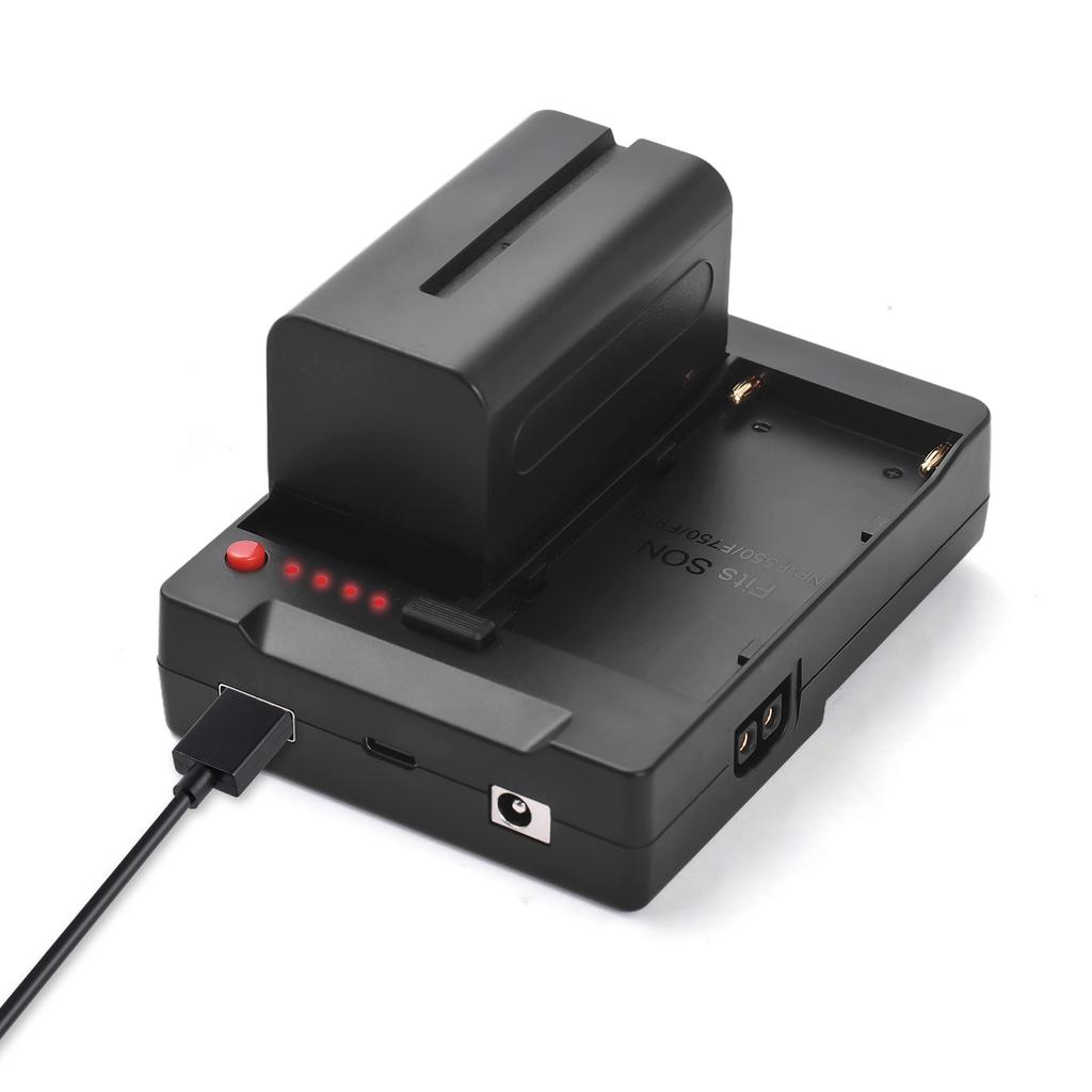 NP F970 F750 F550 Battery Plate to V Lock V Mount Buckle Bracket Adapter with USB A  Type C  DC  D TAP Outputs