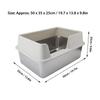 KIMISS Stainless Steel Cat Litter Box, Large Capacity, High Rim to Prevent Splashing, Open Top with Scoop, Semi-Enclosed, Metal, for Pets