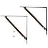 Tanabe Metal Industries Folding Shelf Brackets, 400mm, Brown, Set of 2
