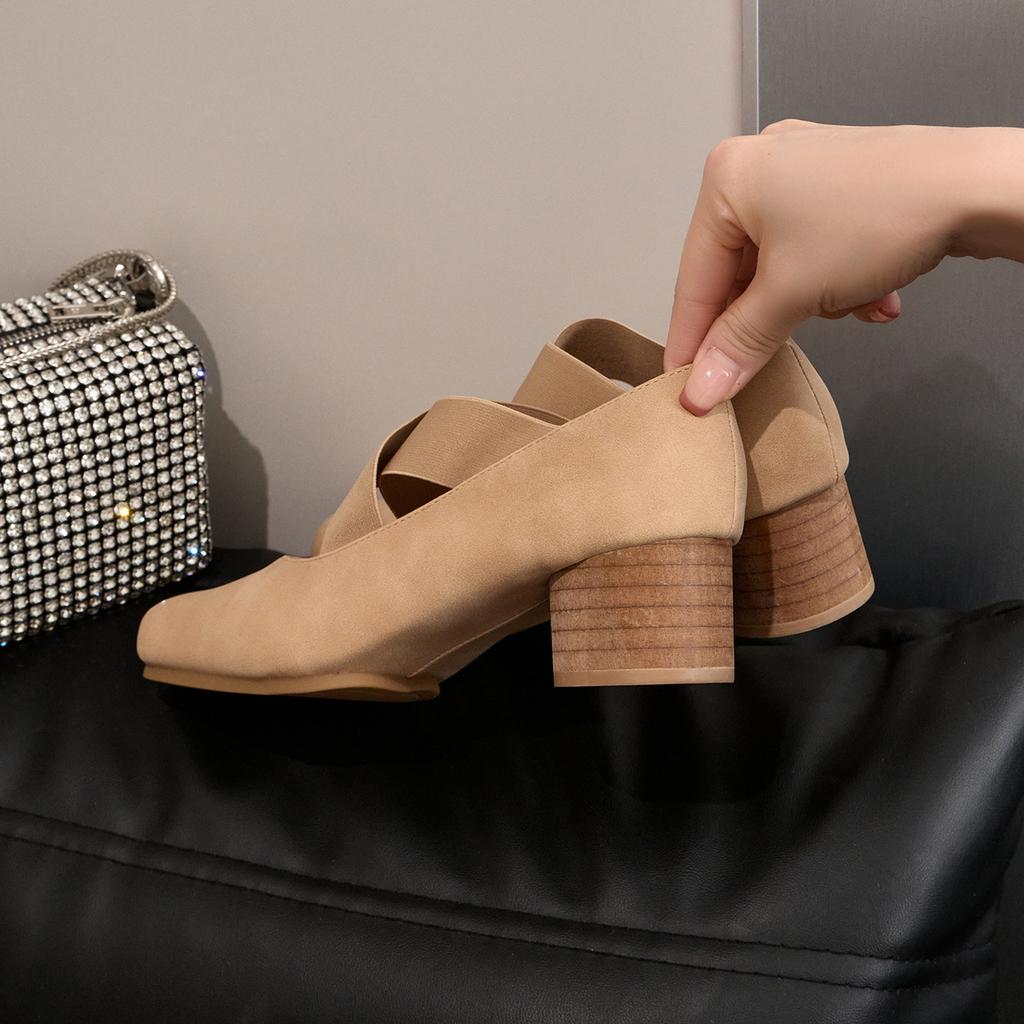 Французский балетный стиль кожаные одинарные туфли женский размер 33 размер 34 обувь маленького размера туфли Мэри Джейн женская обувь толстый каблук высокий каблук балетки