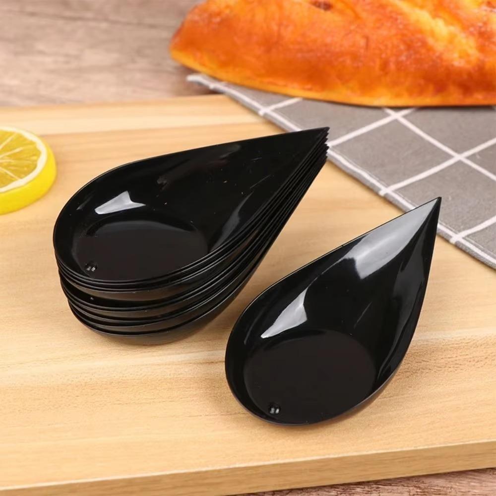 50Pcs Tear Drop Tasting Spoons Plates Reusable Ice Cream Cup for Catering Party Supplies