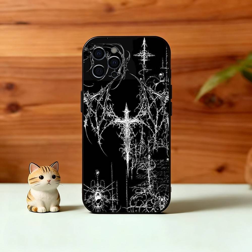 G-Gothic Кибер-Сигил Чехол для Телефона Для iPhone 17,16,15,14,13,12,11 Plus,Pro Max,XS,Мягкий Силикон Черный Чехол