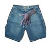 Y2k Hands Print Vintage Baggy Jeans Shorts Streetwear Jorts Korean Shorts Cargo Harajuku Korean Denim Blue
