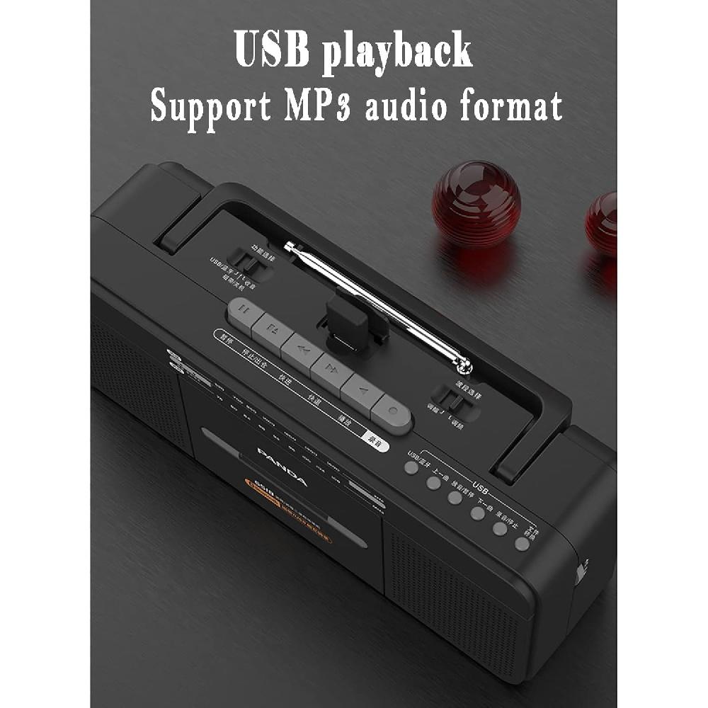 Portable Radio Cassette Recorder & Player, Supports Transcription of Files In MP3 Format, Supports Bluetooth Connection and USB Playback