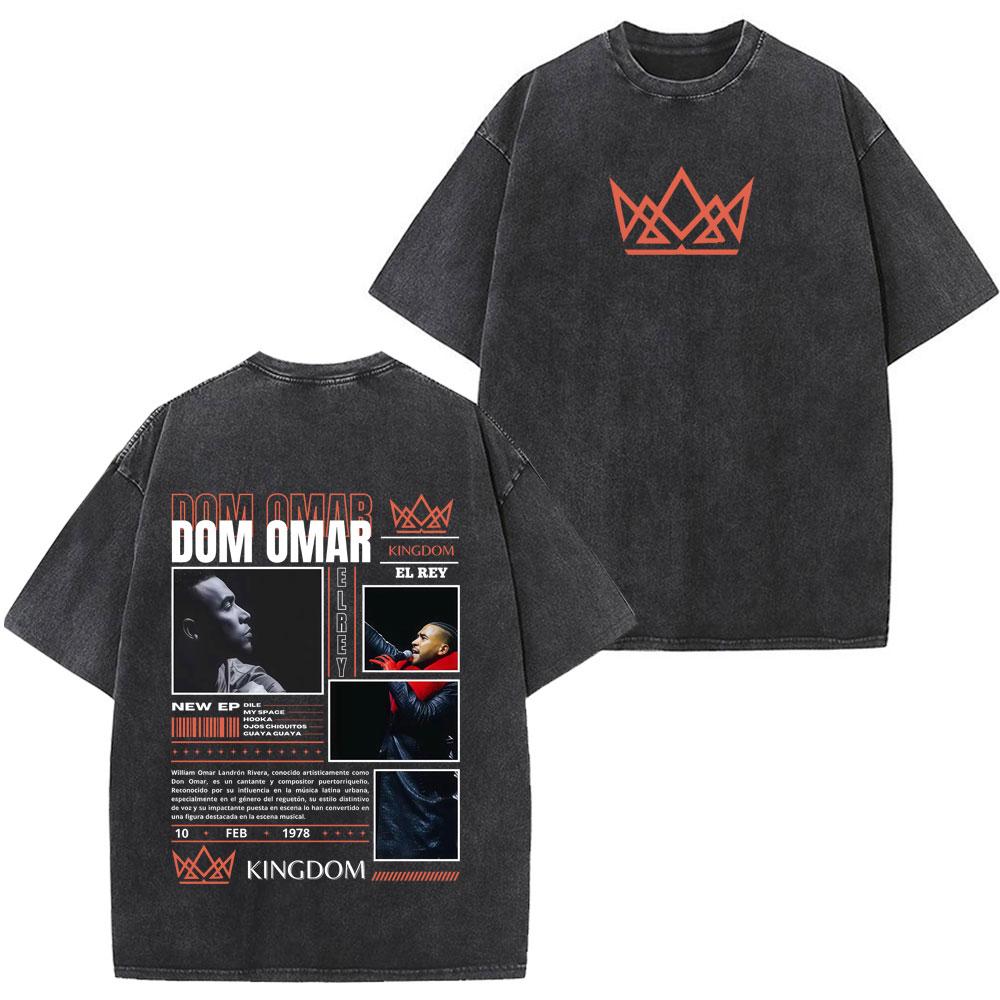 Rapper Don Omar Album Print Tshirts Unisex Women Fashion Tshirts Shortsleeved Loose Casual Cotton Vintage Washed Tshirts Tops