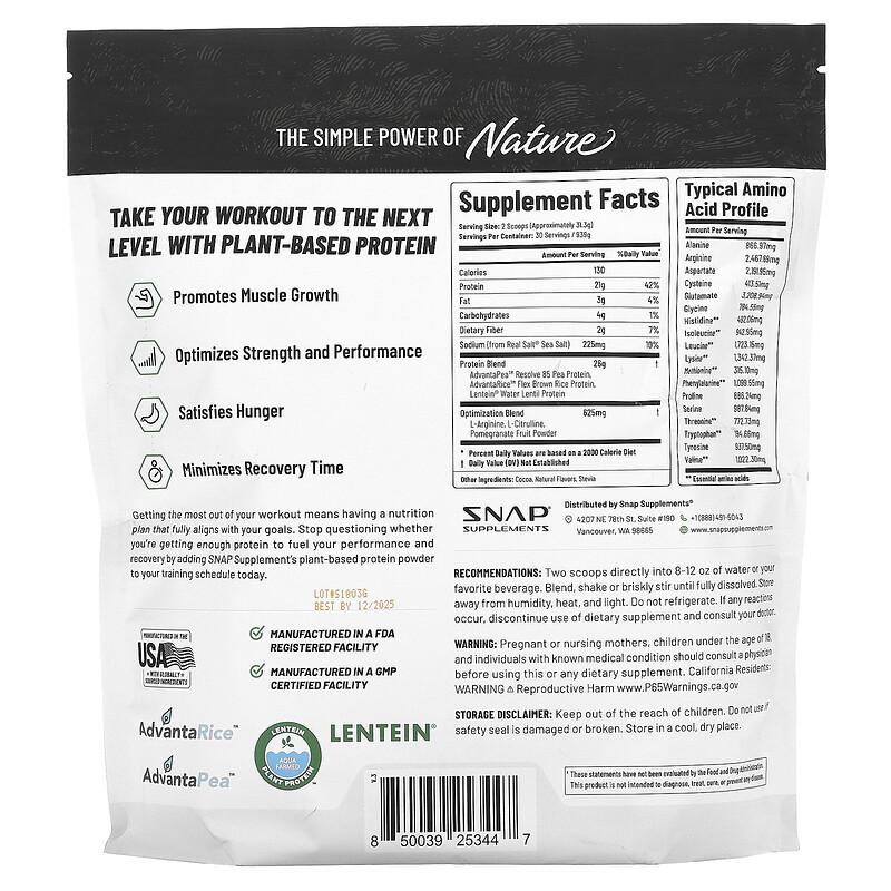 Plant Protein, Vegan Protein Powder, Chocolate, 939 g