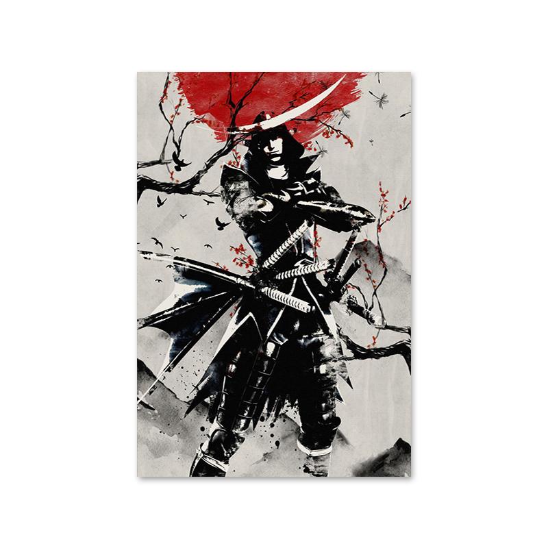 Японская живопись тушью, японские самураи, аниме, постеры и принты, холст, настенные художественные картинки для гостиной, украшения дома