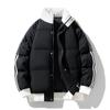 Winter Unisex Cotton Jacket with Loose Stand Up Collar for Teenagers, Korean Version, Versatile, Three Bar Thick Warm Bread Jacket