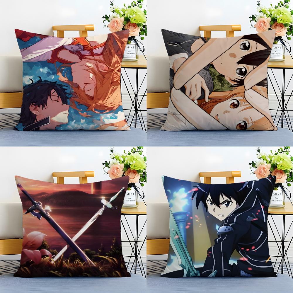 S-Чехол для подушки Sword Art Online Стираемый Льняной Наволочка Мягкий Для Дивана Кровати Уютный Декор Комнаты Дома