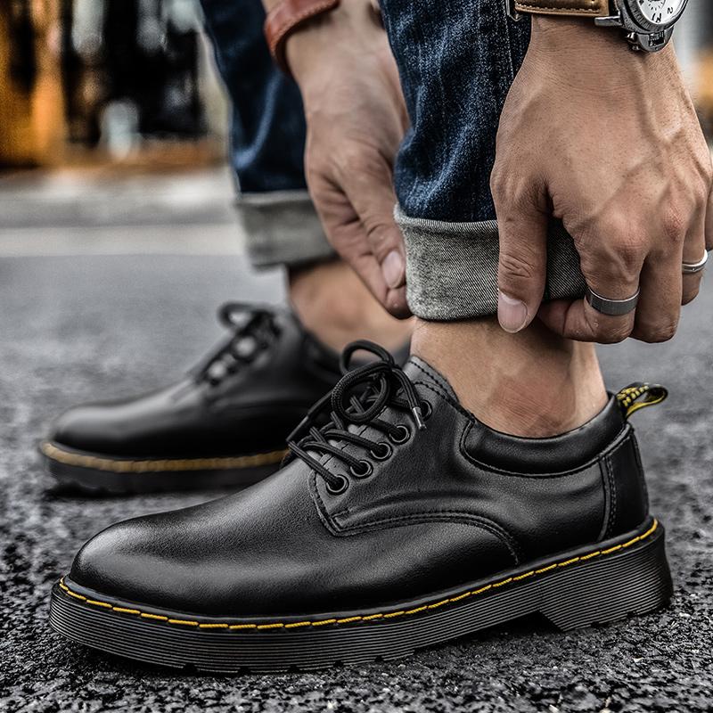 38-48Мужская обувь из натуральной кожи Большой размер Водонепроницаемая уличная обувь Оксфорды Обувь Дерби Мужские броги Кожаная обувь