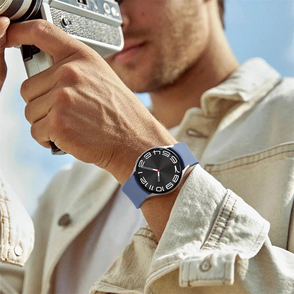 Силиконовый ремешок для Samsung Galaxy Watch 7 6 5 4 44мм 40мм 5 45мм 20мм Браслет Galaxy Watch6 4 classic 47мм 43мм 46мм 42мм ремешок