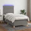 VidaXL Slat Bed Base with Mattress and LED, Upholstered Bed, Single Bed, Adult Bed for Interior Bedroom, 3135566