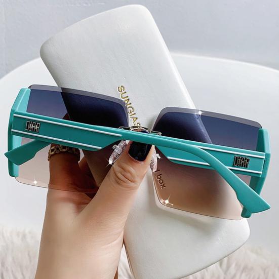 Женские солнцезащитные очки в прямоугольной оправе, стильный стиль, без оправы, гладкие, с защитой от ультрафиолета, солнцезащитные очки для отдыха на пляже, очки для активного отдыха