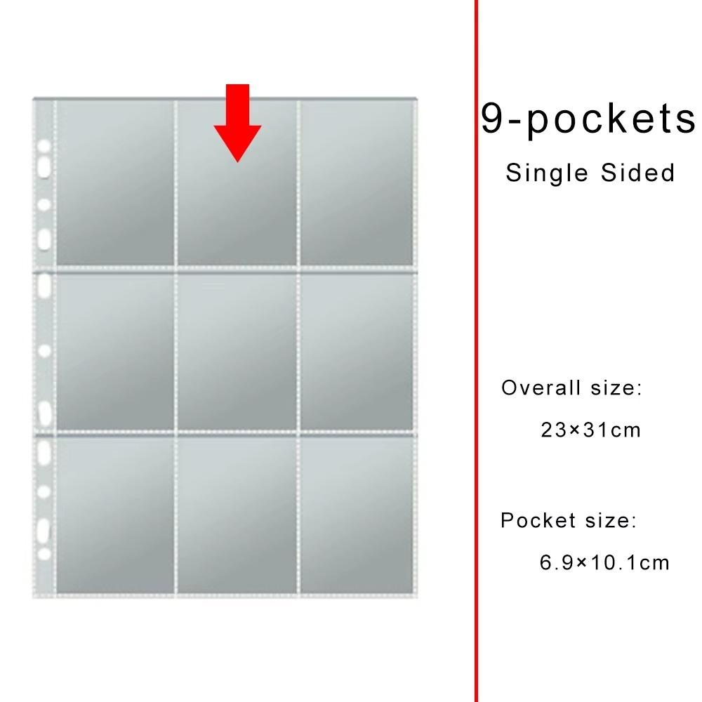 Binder Refill Clear Photo Album Pages A4 11-Hole Card Pages Multi-Pockets Inner Page