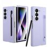 With S Pen Holder Pen Pure Phone Case for Orginal Samsung Z Fold 7 6 5 4 3 Slim Matte PC Built-in Screen Back Protection Cover