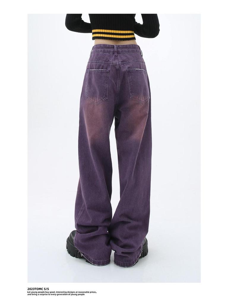 Carmour Denim | Ретро-цветные выстиранные широкие белые джинсы для мужчин и женщин