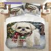 Shih Tzu Pattern Bedding Quilt Set Quilt Cover Pillowcase Home Decoration Birthday Gift (1 * duvet cover + 2 * pillowcase, without core)