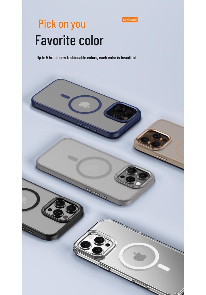 MagSafe Compatible Magnetic Clear Phone Case for iPhone 15/16 Pro Max, Skin-Like Design