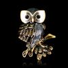 Женская брошь с инкрустацией стразами в виде совы, булавка для одежды, украшения, подарки