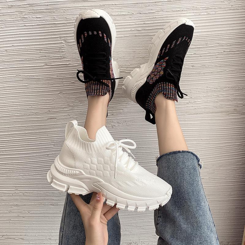 2025 Spring and Summer New Casual Shoes Fashion Women's Trendy Shoes Soft-soled Sports Shoes Casual Shoes Women's Breathable Mesh Board Shoes
