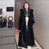 Autumn and Winter New Long Imitation Mink Fur Coat Thickened with Hat Fur Coat Women's Fashion