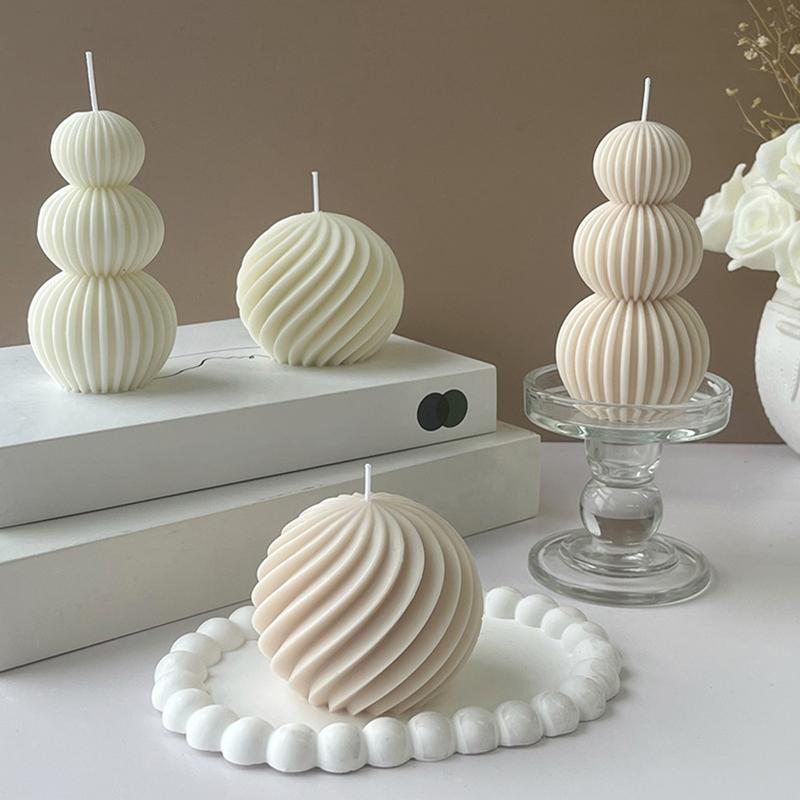 1 шт. Белая изогнутая современная волновая сфера скандинавская соевая восковая свеча экологически чистая геометрическая свеча скандинавская