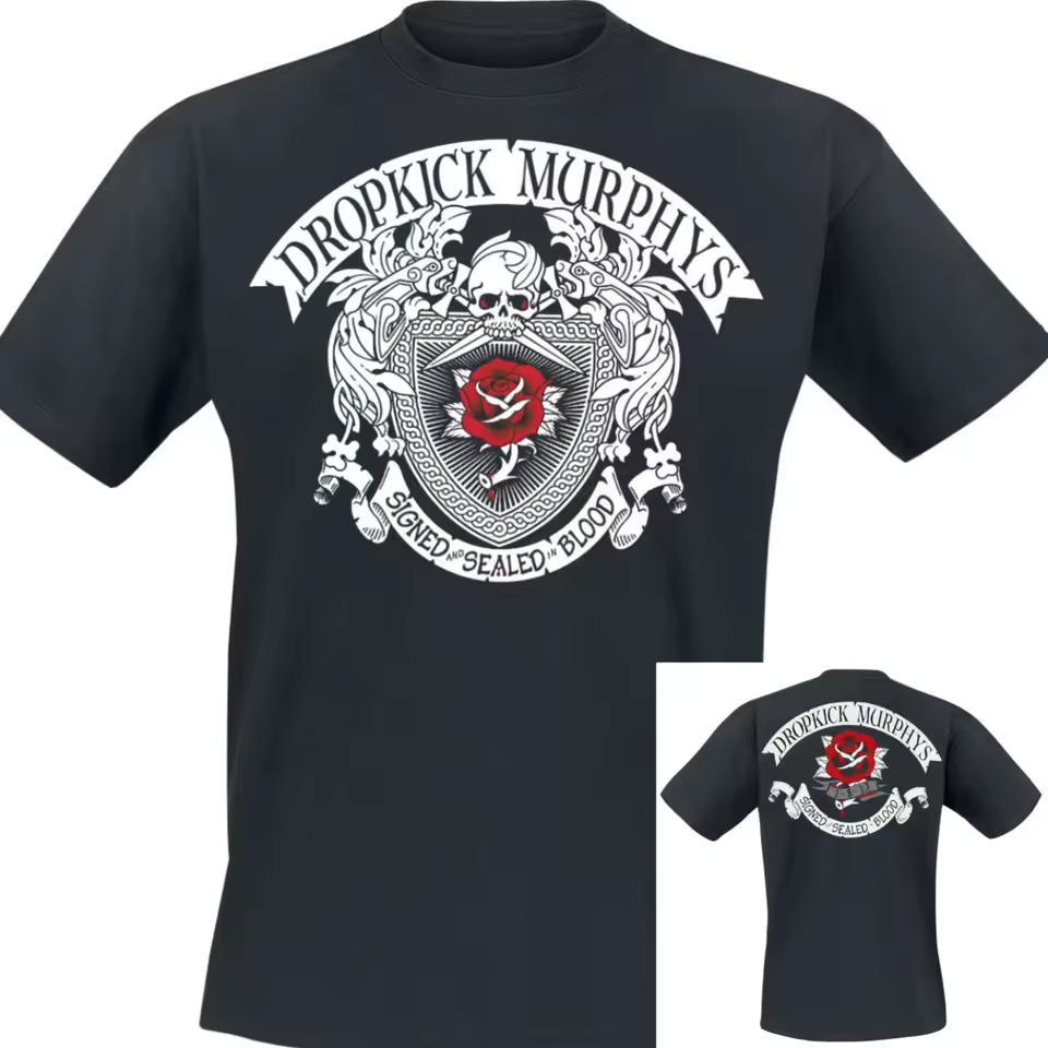 Signed and Sealed in Blood Dropkick Murphys T-Shirt Men Women Metal Rock Band Graphic Tee 100% Cotton Summer Streetwear Top