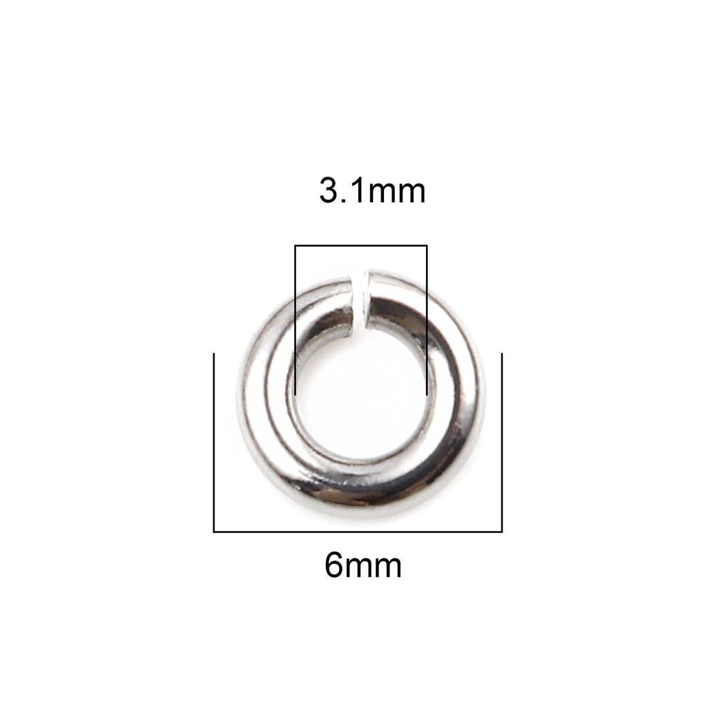 100pcs 0.5mm-1.8mm-4mm-16mm Stainless Steel Open Jump Rings Findings Round Silver Color DIY Making Keychain Necklace Jewelry