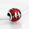 New 925 Sterling Silver Love Family Enamel Round Shape Cz Beads Fit Original Charms Bracelet Bead Jewelry Making