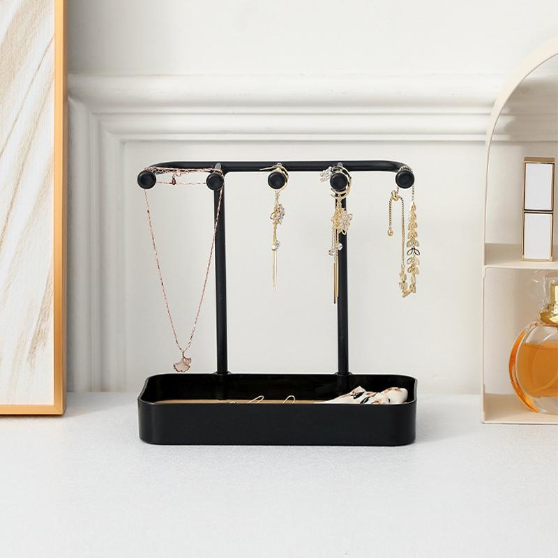 Jewelry Organizer Display For Earrings Necklaces Jewelry Storage Rack With Wooden Base Bracelet Hanging Holder