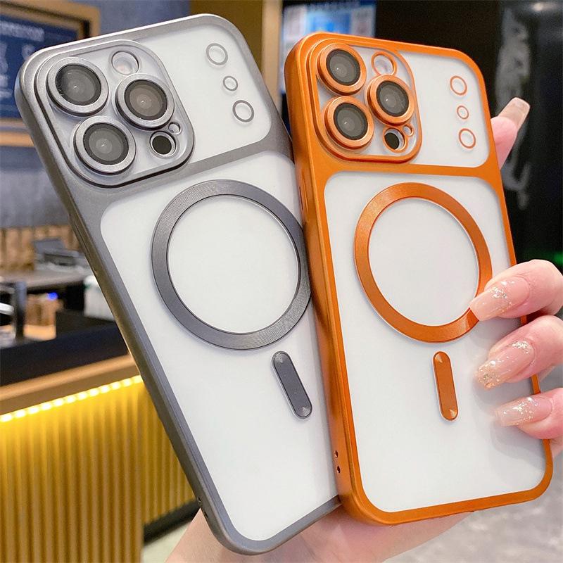 Матовый магнитный чехол с гальваническим покрытием для iPhone 17/17 ProMax, Совместим с iPhone 15/16